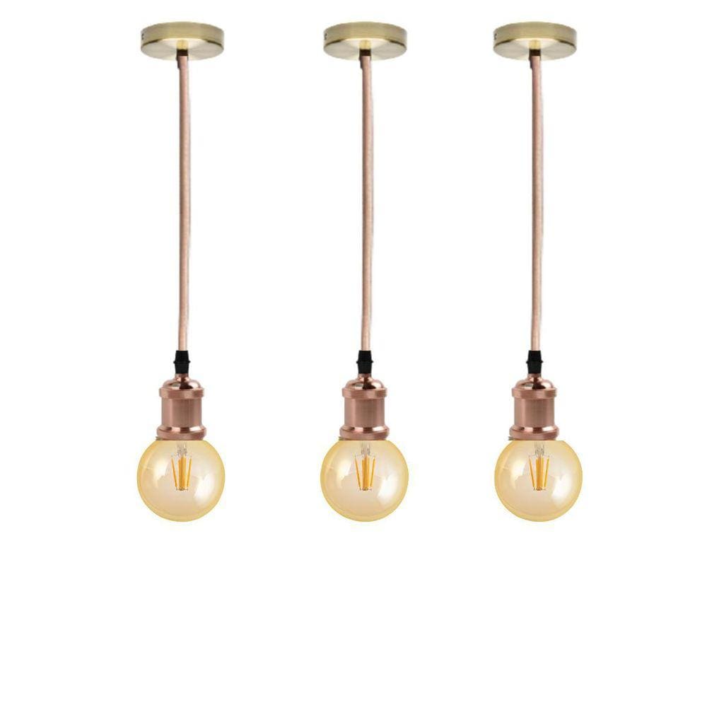Kit 3 Luminárias Lâmpadas Led G95 Cor 2300K Âmbar Globo