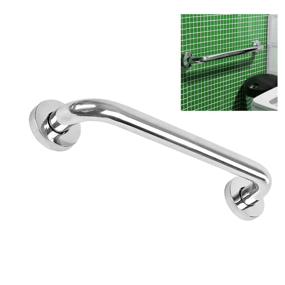 Alça de Apoio Inox Barra 30cm Idoso Gestante Banheiro Box Segurança Acessibilidade Suporte Resistente