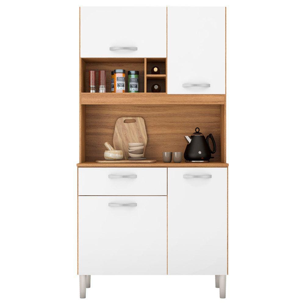 Kit Cozinha 4 Portas 1 Gaveta Malta Amendola Branco Demóbile