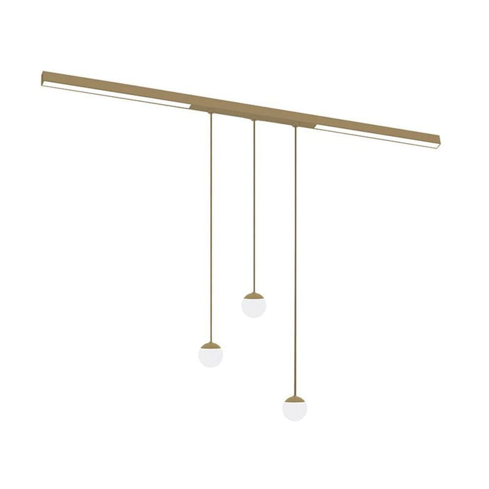 Plafon Led Fit15 3 Pendentes Palla 14,8W 3000K 101Cm Dourado New Line