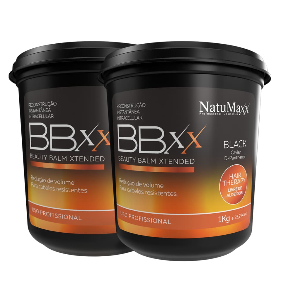 Kit 2 Bbxx Beauty Balm Xtended Black Therapy NatuMaxx 1kg