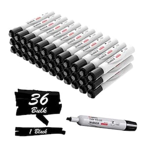 Marcadores de apagamento a seco Comix Chisel Tip Black White Board x36