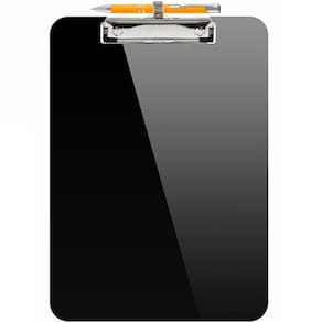 Prancheta Sooez Plastic com porta-canetas A4 8,5 x 11 polegadas preto