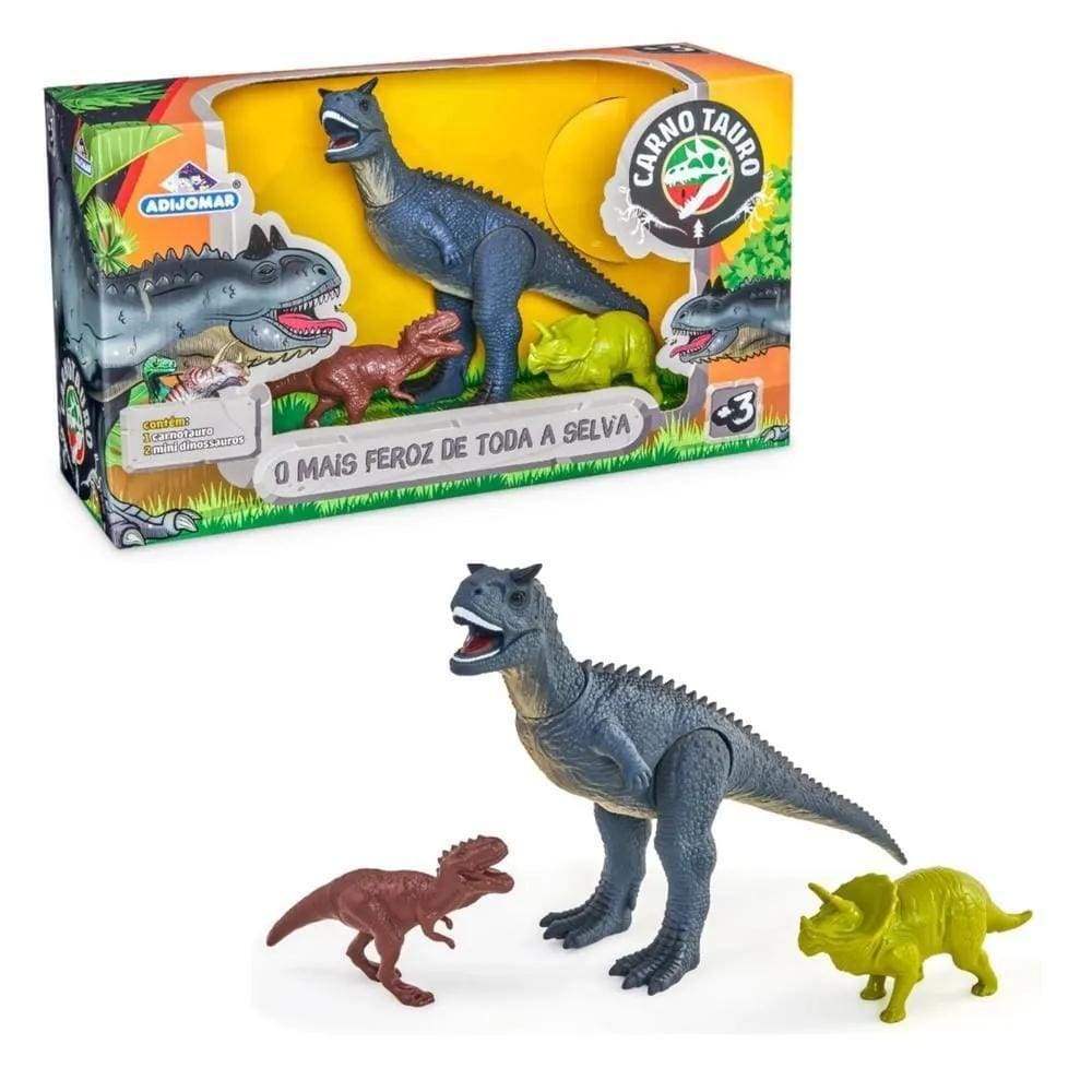 Dinossauro Carnotauro De Vinil - Com 02 Dinossauros Extras