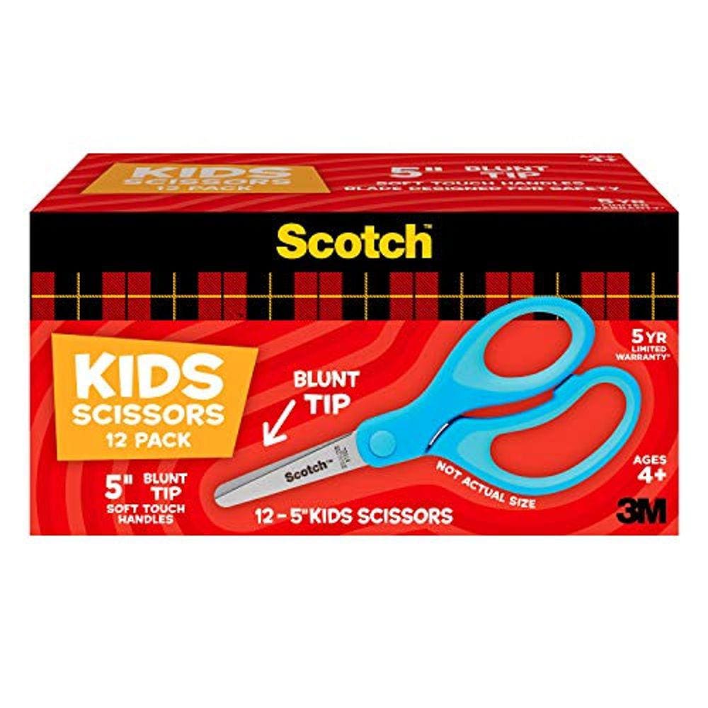 Scissors Scotch 5 Soft Touch Blunt Tip para crianças, roxa x12