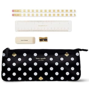 Estojo para caneta e lápis Kate Spade New York com material escolar