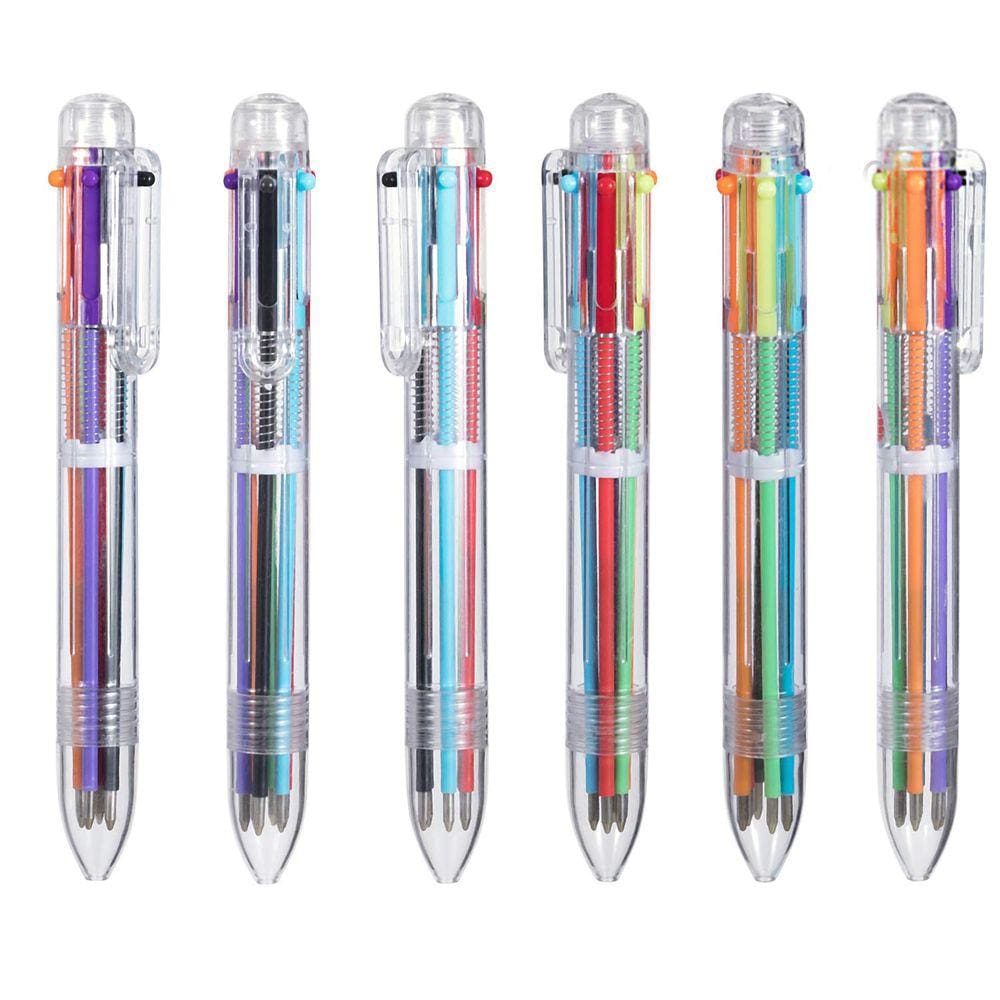 Caneta esferográfica favide 6 em 1 multicolorida de 0,5 mm, pacote com 12