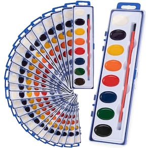 Conjunto de pintura em aquarela Neliblu 24 cores com 8 pincéis laváveis
