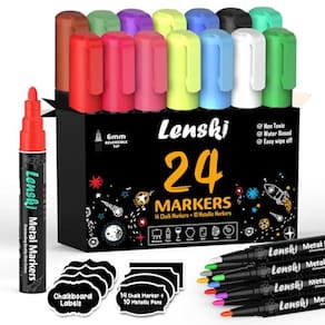 Marcadores de giz Lenski Chalkboard Janela de vidro lavável líquida