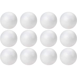 Bolas de espuma TFARC FOAM 3cm Craft, pacote com 12 unidades, poliestireno branco