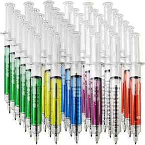 Canetas de seringa TIHOOD, retráteis, divertidas, multicoloridas, conjunto de 36