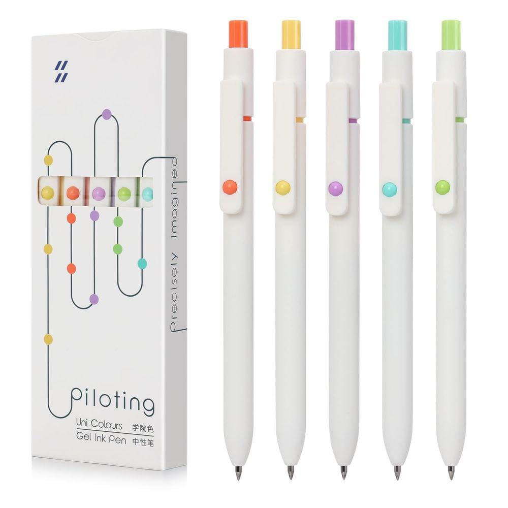 Canetas de gel FIOVER High-End Series, 0,5 mm, tinta preta de ponta fina 5
