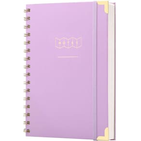 Caderno de capa dura Spiral College Ruled A5 160 páginas roxo