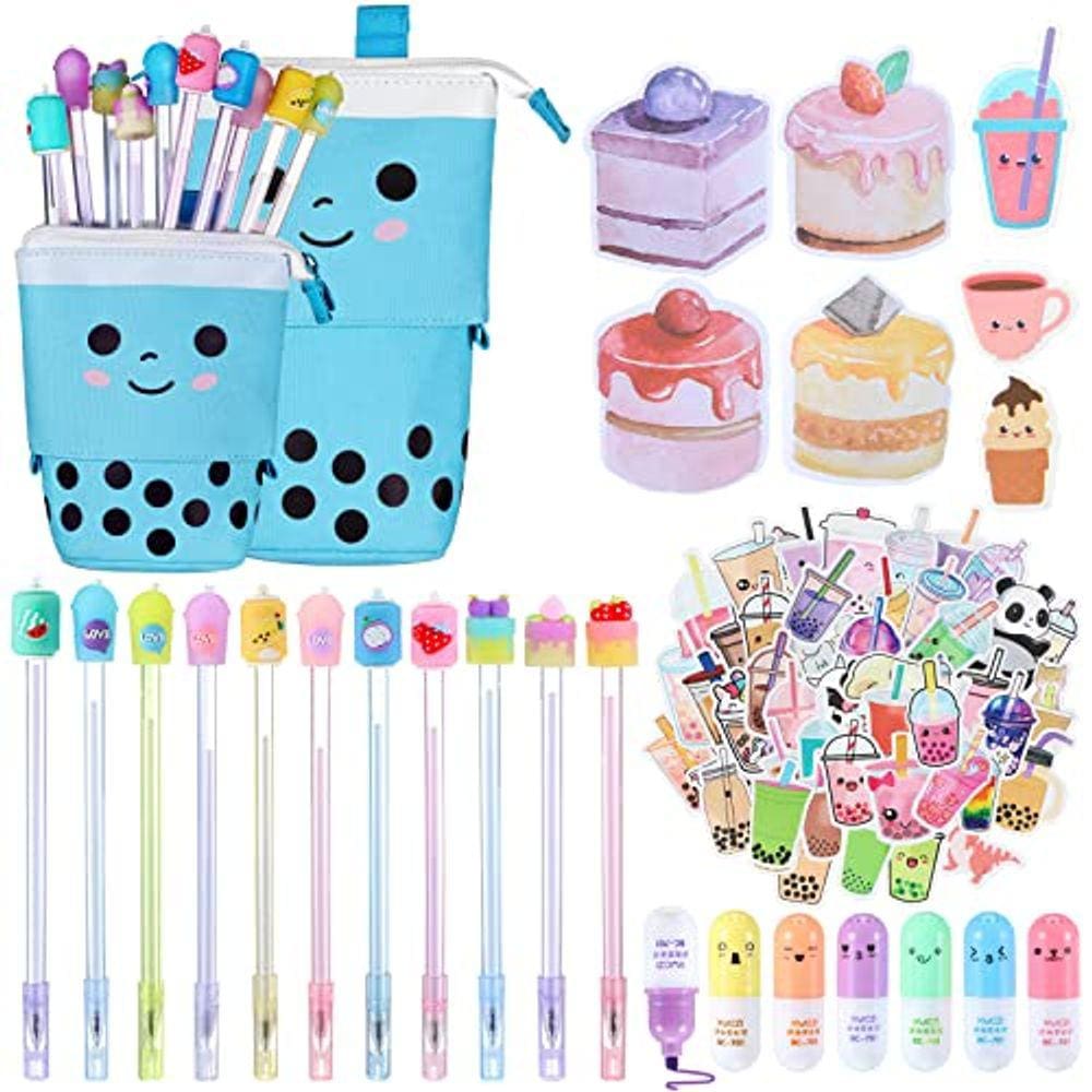 Conjunto de papelaria Sabary 228 unidades com bolsa telescópica para lápis Boba