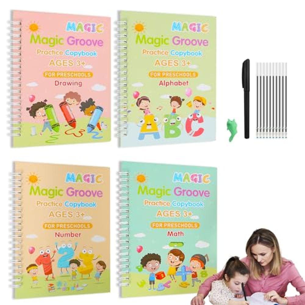 Caderno mágico reutilizável de caligrafia para crianças +2 com desaparecer