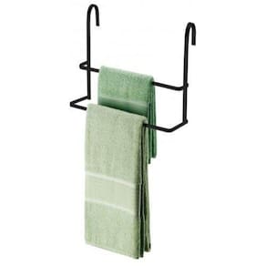 Suporte Porta Toalha Para Box Duplo Toalheiro Preto 1612Pt