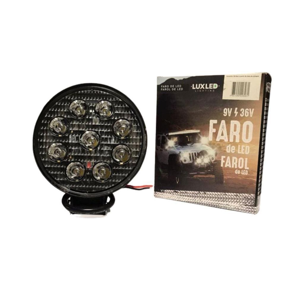 Farol De Milha 9 Leds 27W Redondo Luxled