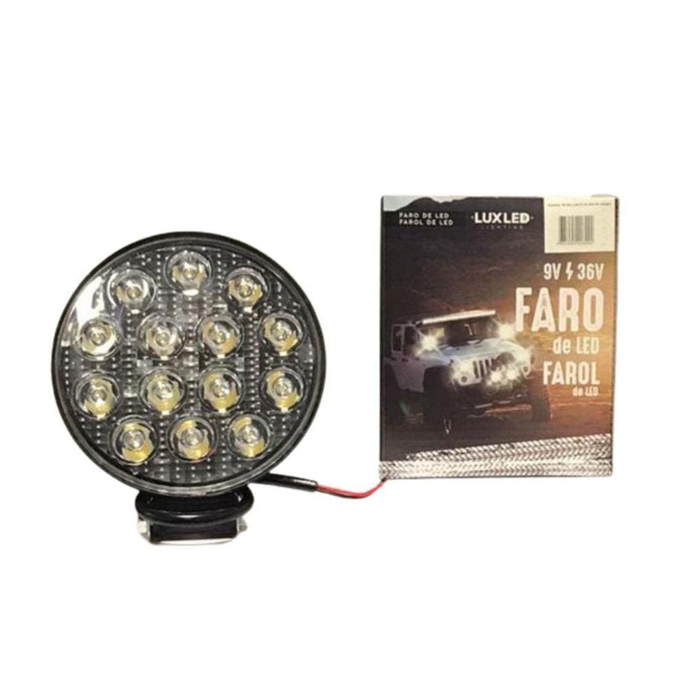 Farol De Milha 14 Leds 42W Redondo Luxled