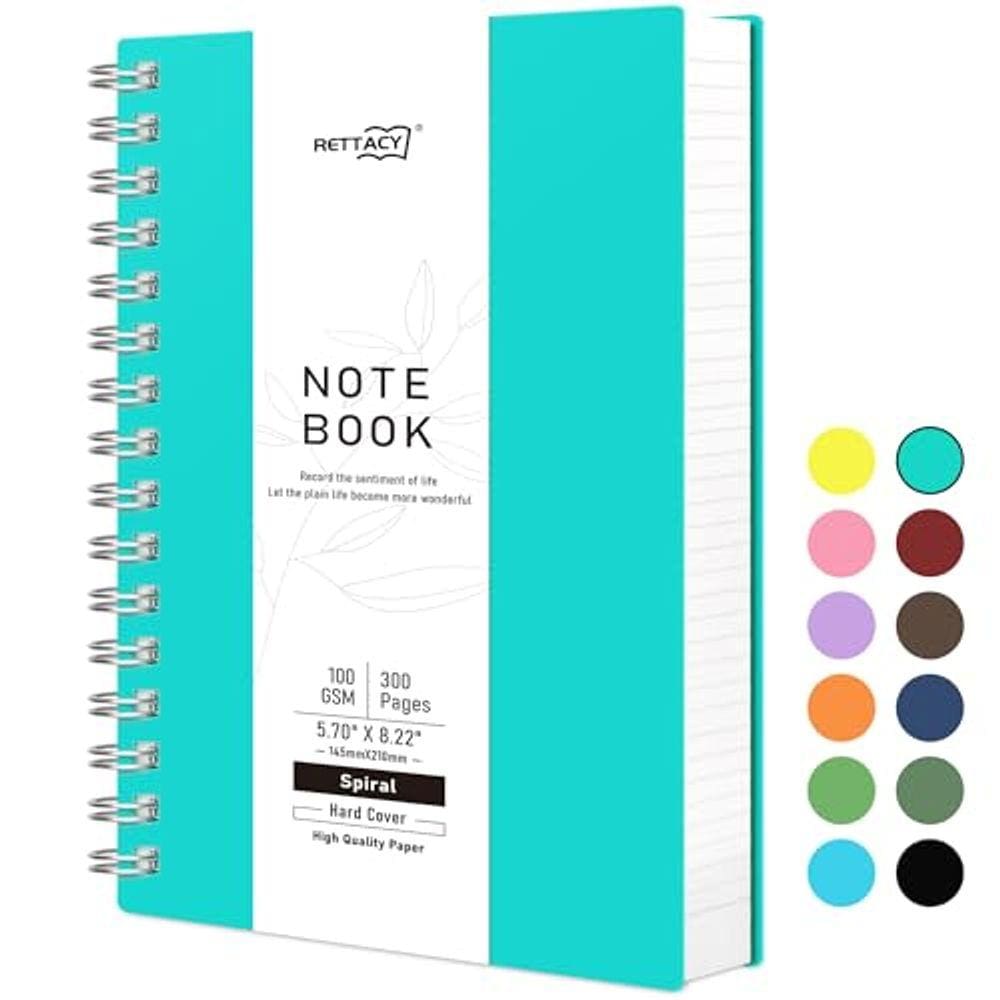 Caderno espiral RETTACY A5 300 páginas com 100 GSM College Rule