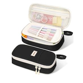 Estojo de lápis SUNEE Cute Aesthetic Pen Bolsa preta para meninas