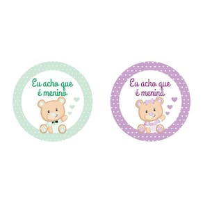 100 Adesivos Personalizados Chá Revelação Menino E Menina