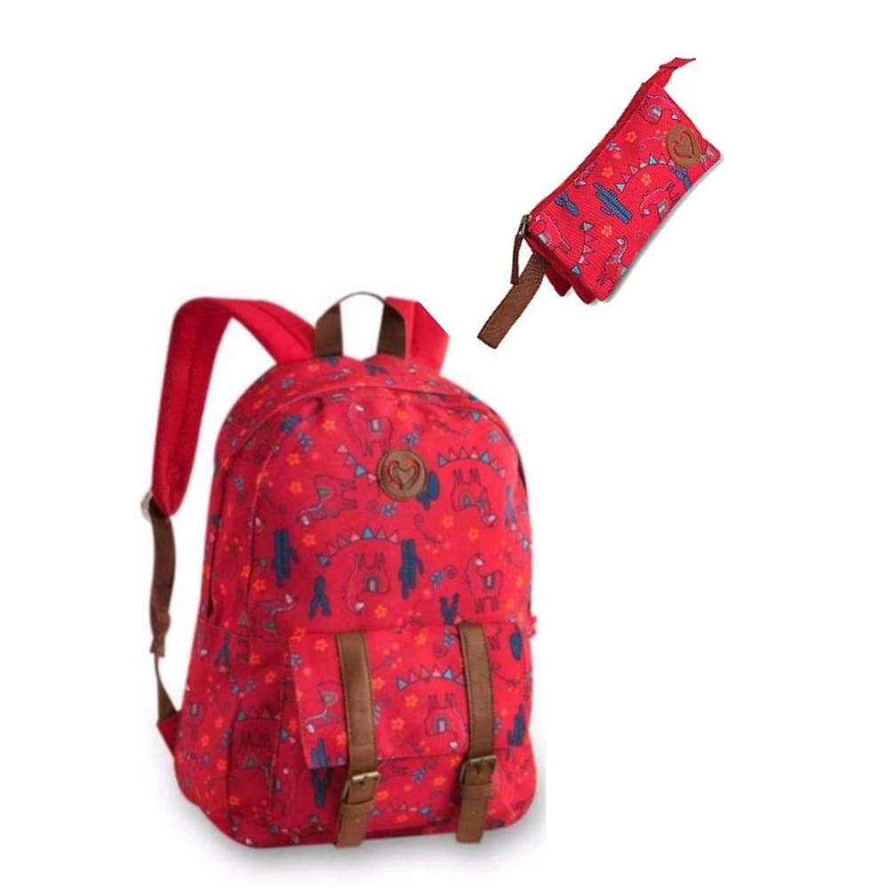 Mochila juvenil cactos e lhama