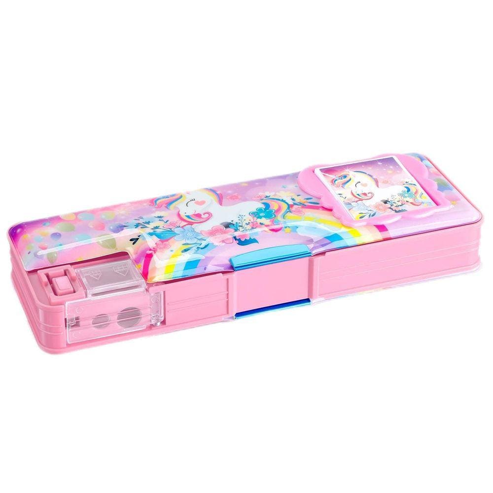 Caixa de lápis Henoyso Unicorn com calculadora e apontador