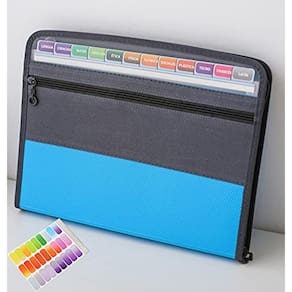 Pasta de arquivos expansível NAFY 13 bolsos A4 tamanho carta azul