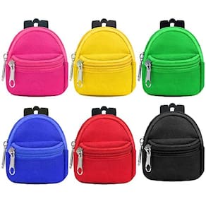 Conjunto de mochilas para bonecas UNICORN ELEMENT, 6 peças com mini zíper escolar