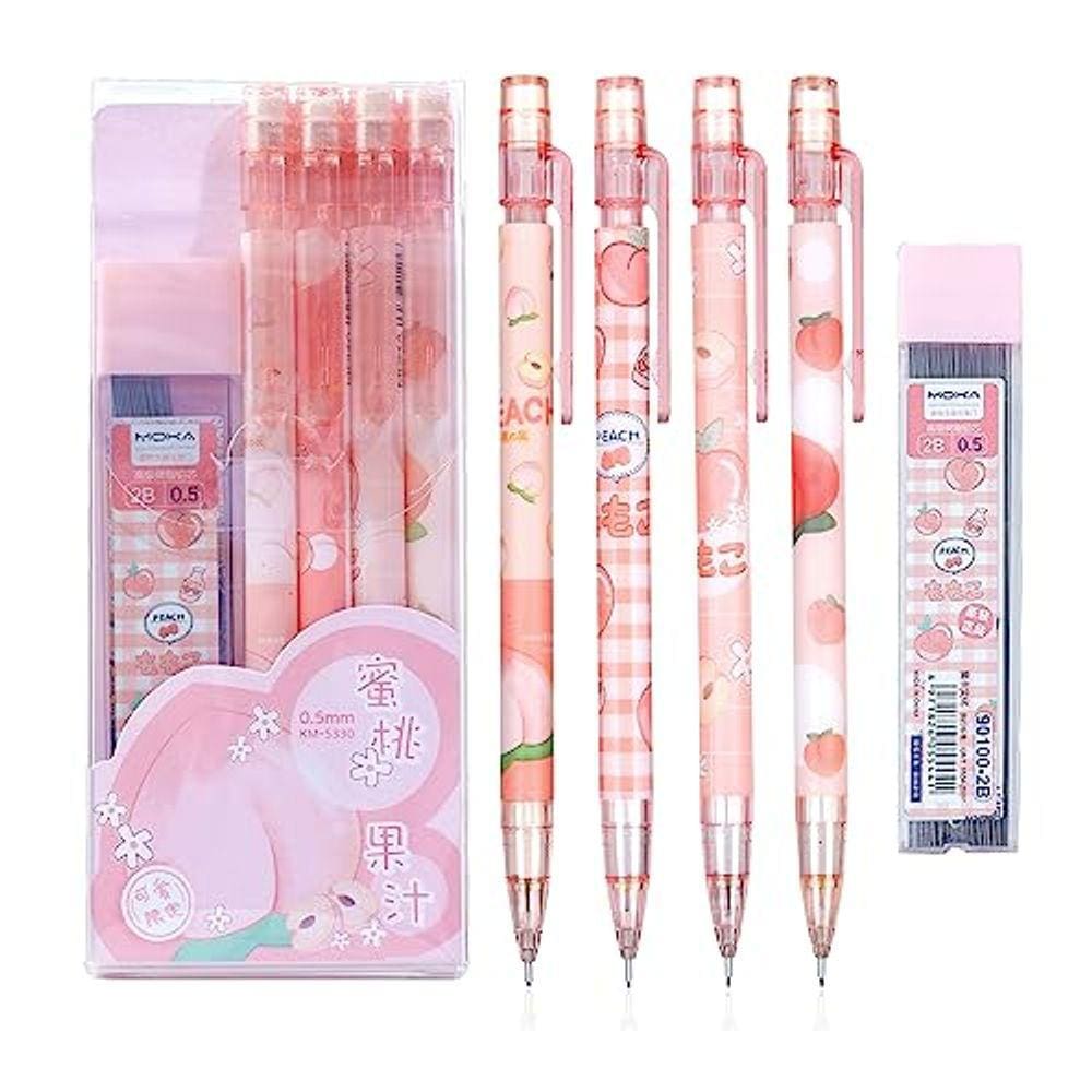 Conjunto de lápis mecânicos ITAWIXS Cute de 0,5 mm com 4 lápis e refi