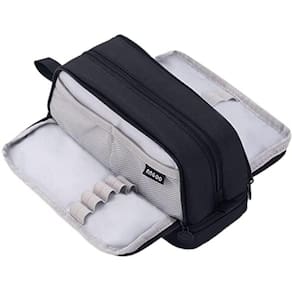 Estojo para lápis CICIMELON de grande capacidade com 4 compartimentos preto