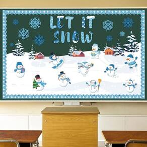 Conjunto de decorações de quadro de avisos de inverno Faccito 70 unidades Let It