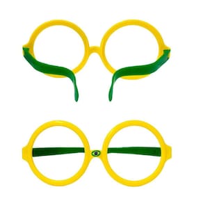 Óculos Divertido Grande Verde E Amarelo Copa.