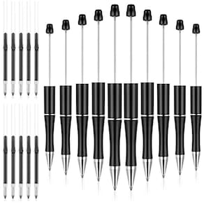 Caneta dobrável Outus Plastic, 10 peças com recargas extras, preta