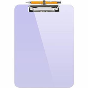Prancheta Sooez Plastic com suporte para canetas, 8,5 x 11 polegadas, roxo claro