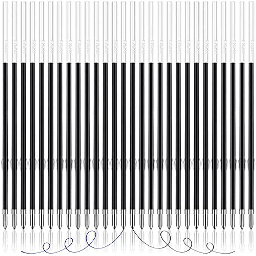 Recargas de caneta de tinta JANYUN, 0,7 mm, esferográfica, 100 unidades de tinta azul e preta