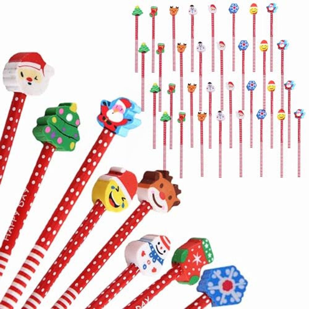 Conjunto de lápis goldhik Christmas, pacote de 32 com borracha para estudantes