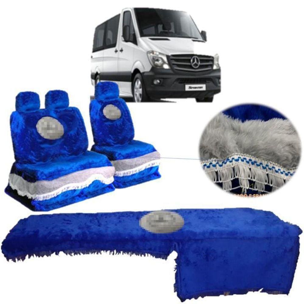 Kit Capa De Banco E Painel Azul Chinil Caminhão Mb Sprinter