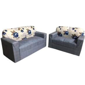 Conjunto de Sofá de 2 e 3 Lugares Cinza Estampado
