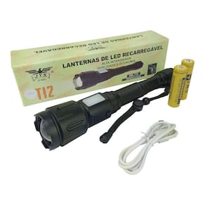 Lanterna Led T12 Recarregável Power Bank Camping Pesca