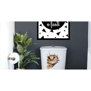 Adesivo De Vaso Sanitário 3D Gatinho
