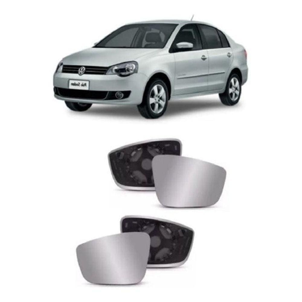 Par Lente Espelho Retrovisor Polo 2014 2