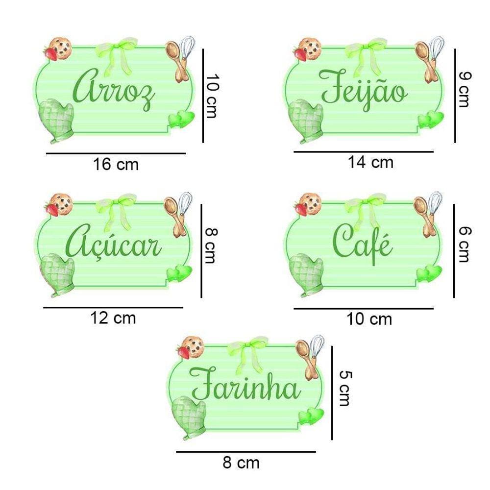 Cartela C/05 Unid De Adesivos Para Potes Mod Verde