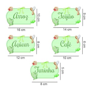 Cartela C/05 Unid De Adesivos Para Potes Mod Verde