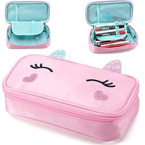 Estojo de lápis AO ALI VICTORY Cute Unicorn para meninas e mulheres