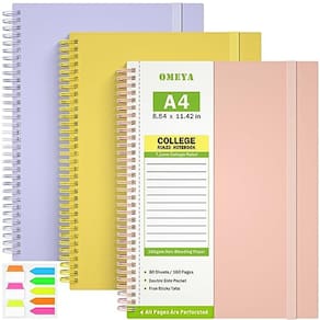 Caderno OMEYA Spiral 1 Subject College Ruled 8,5 x 11 polegadas 480 Pg