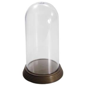 1 Redoma De Acrílico Base Ouro Envelhecido Pequena 11 Cm
