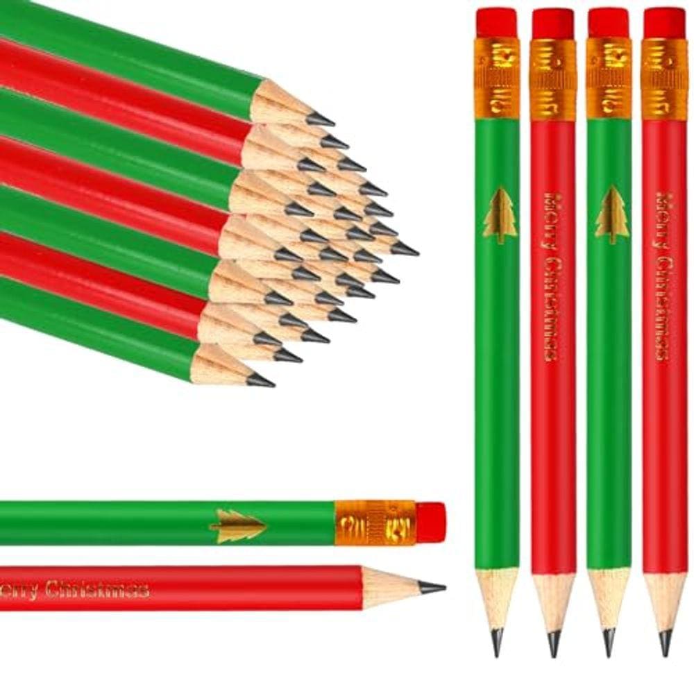 Lápis ine Christmas 50 unidades com borrachas 10 cm vermelho/verde