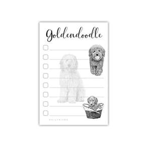 Bloco de notas Sticky to Do List Goldendoodle Puppies 4x6 50 páginas