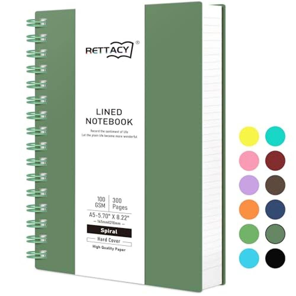 Caderno RETTACY College Rule 300 páginas 5,7 x 8,22 cm cinza escuro